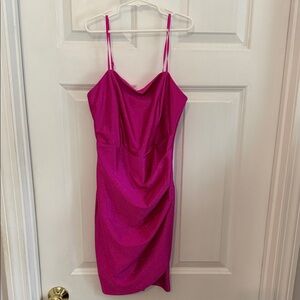 Emerald Sundae Fuchsia Spaghetti Strap Mini Dress